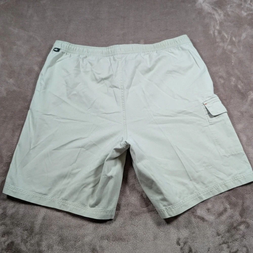 Nike Cargo Shorts Mens L Khaki Beige Elastic Waist Twill Relaxed Fit 9 Inseam